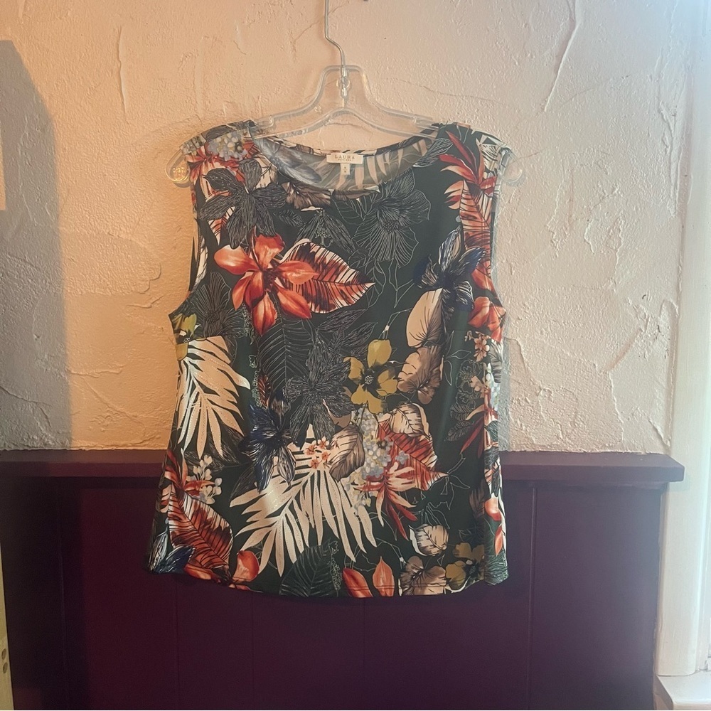 Laura Petites Tropical Print Sleeveless Top